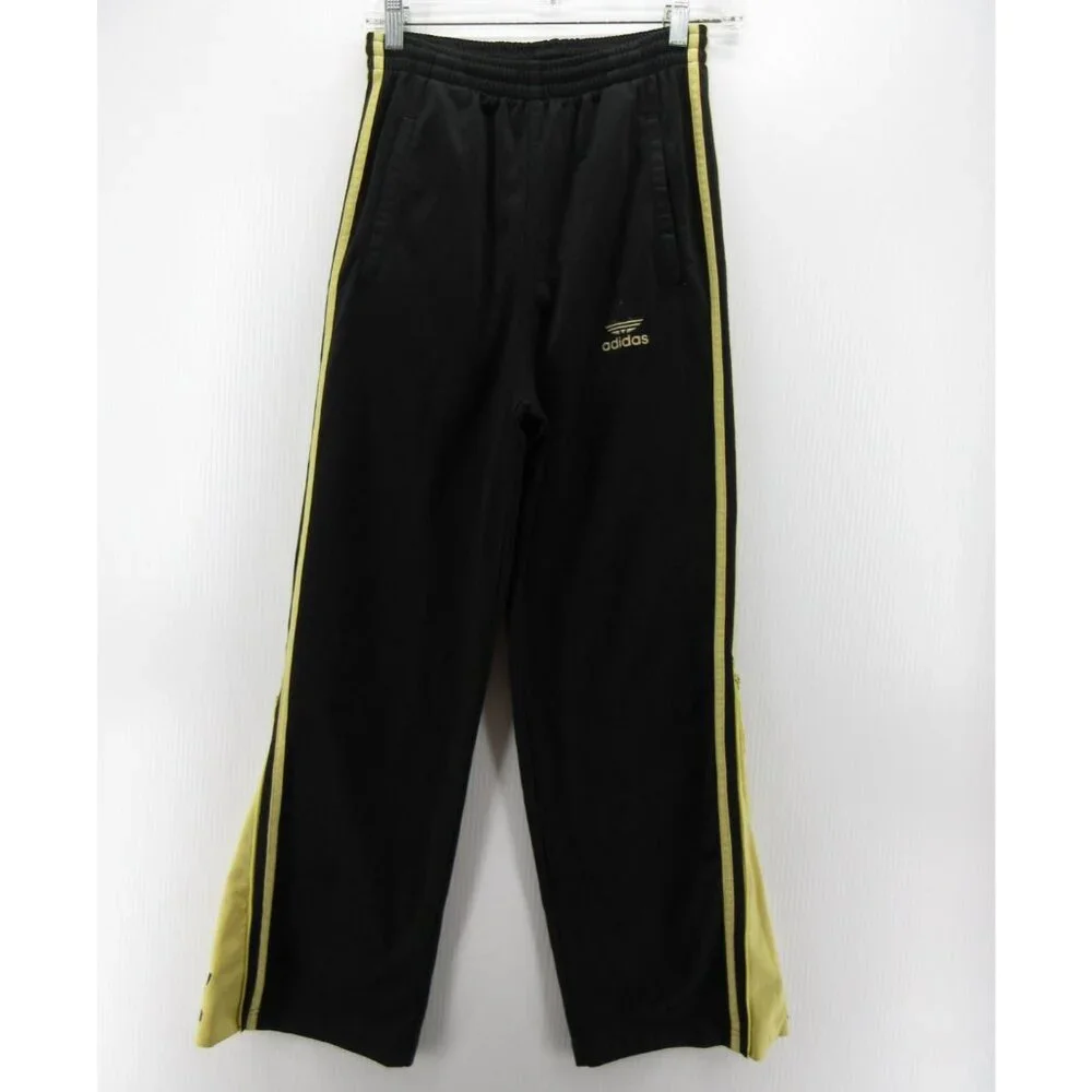 VINTAGE Adidas Pants XS Track Warm Up Trefoil Baggy Ankle Zip 90s Y2K*